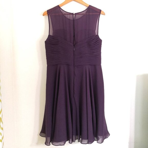 Azazie Angie Flowy Pleated Chiffon Short Dress Plum Azazie Angie Flowy Pleated Chiffon Short Dress Plum